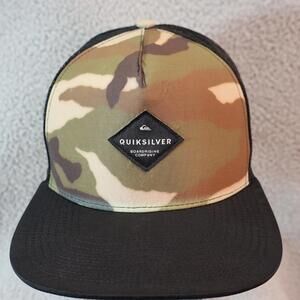 Quiksilver Trucker Hat Camo Snapback OS Surf Skate Mesh